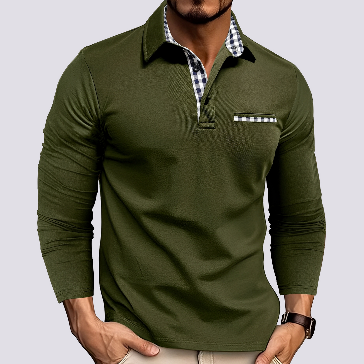 Mark – Poloshirt für Männer – Legeres Langarmshirt