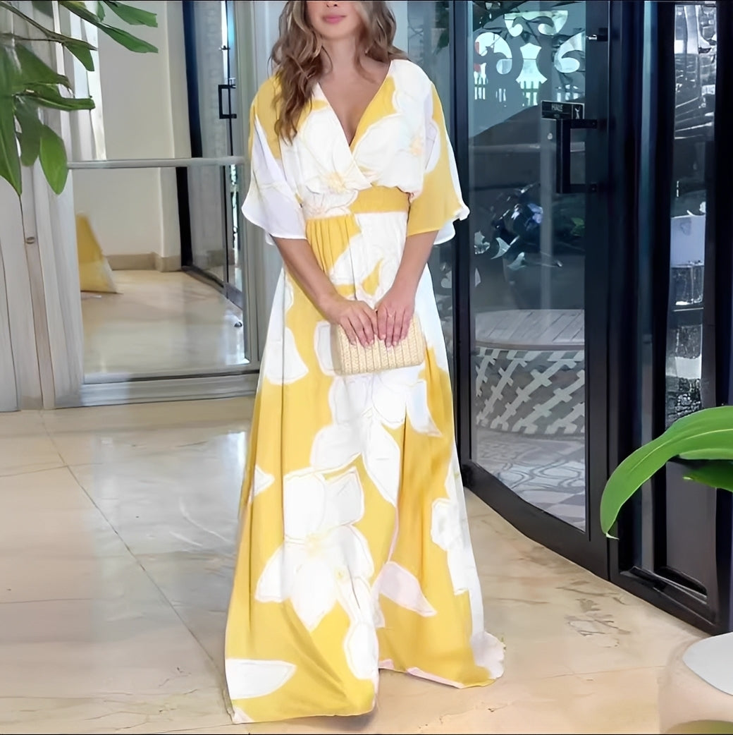 Alessia - Elegantes, locker geschnittenes Blumenkleid
