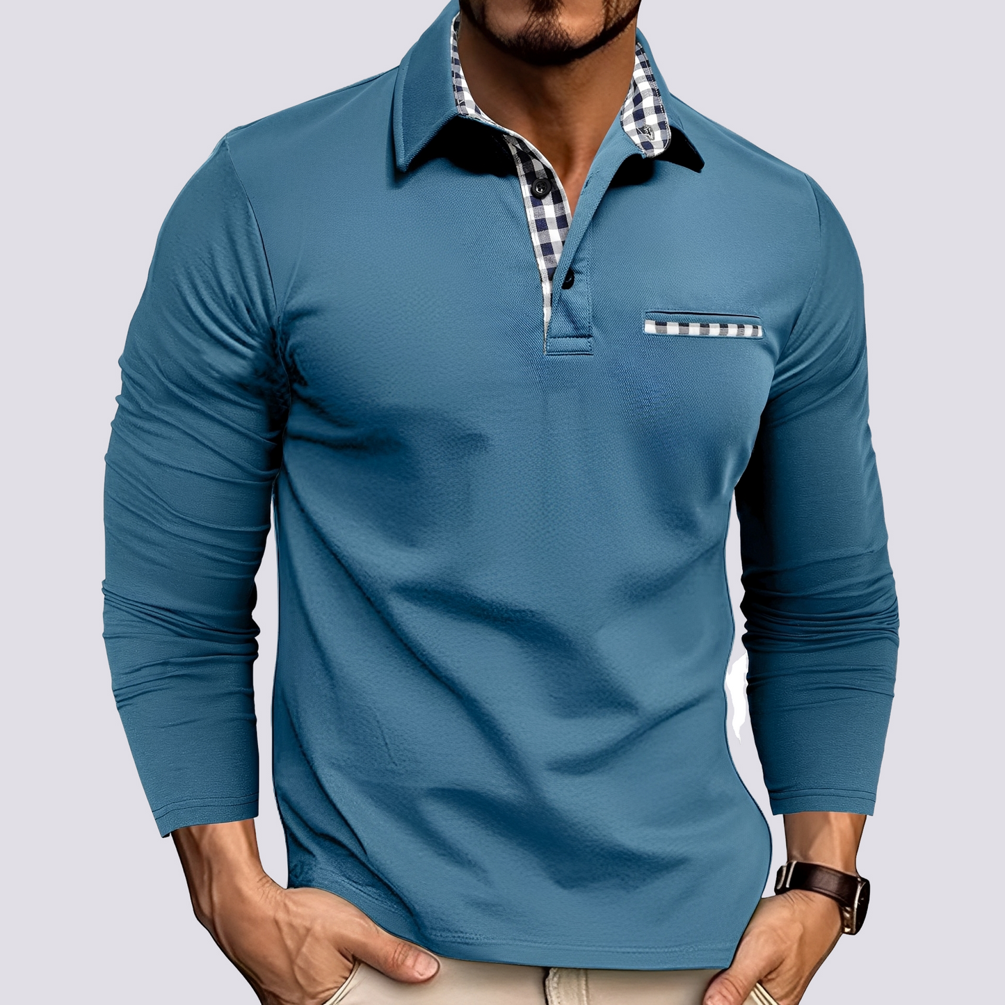 Mark – Poloshirt für Männer – Legeres Langarmshirt