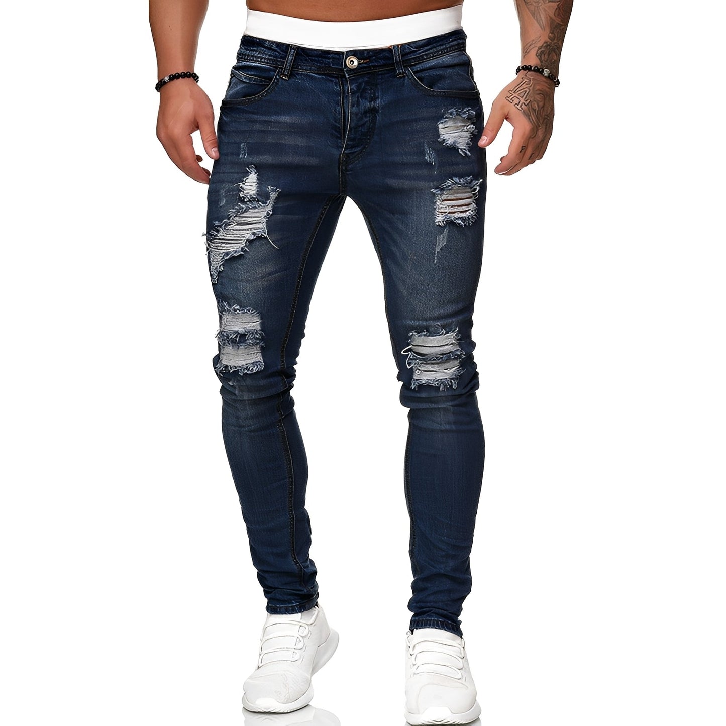 Annie - Herren-Skinny-Jeans mit modischen Rissen