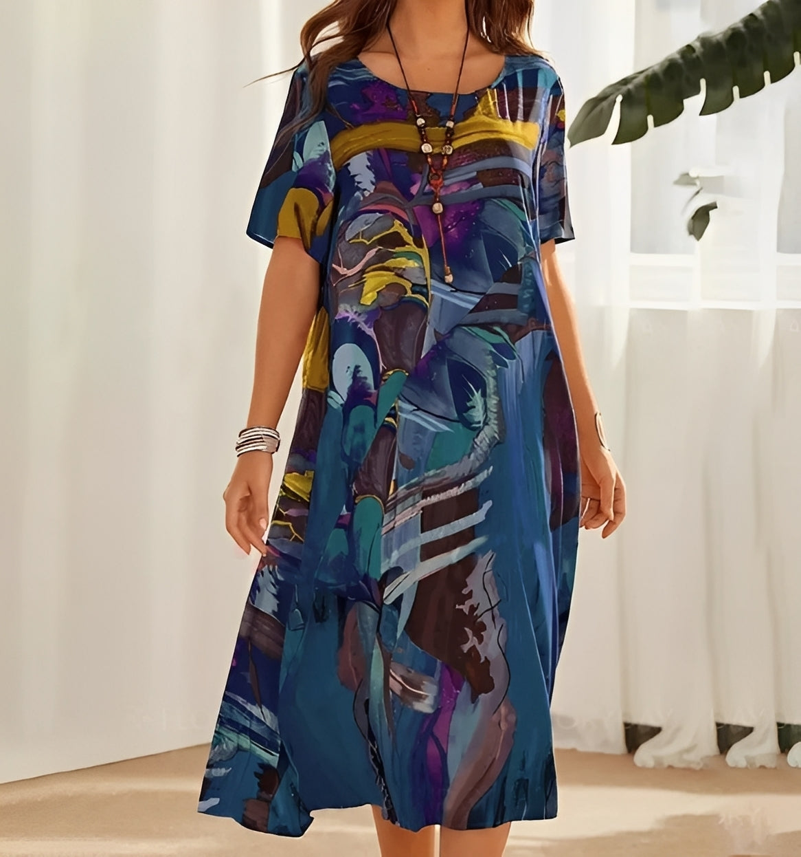 Alexa - Stilvolles Damenkleid mit Muster und lockerer Form
