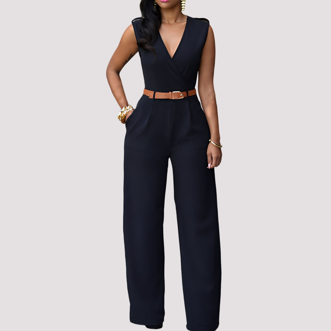 Esther - Stilvoller Damen-Jumpsuit mit Gürtel