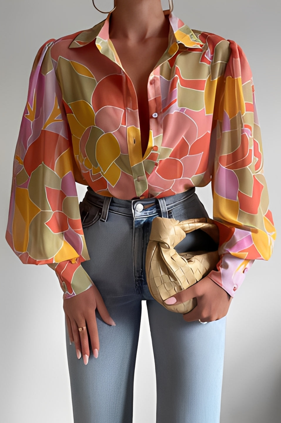 Carla - Elegante Bluse mit Laternenärmeln für Damen