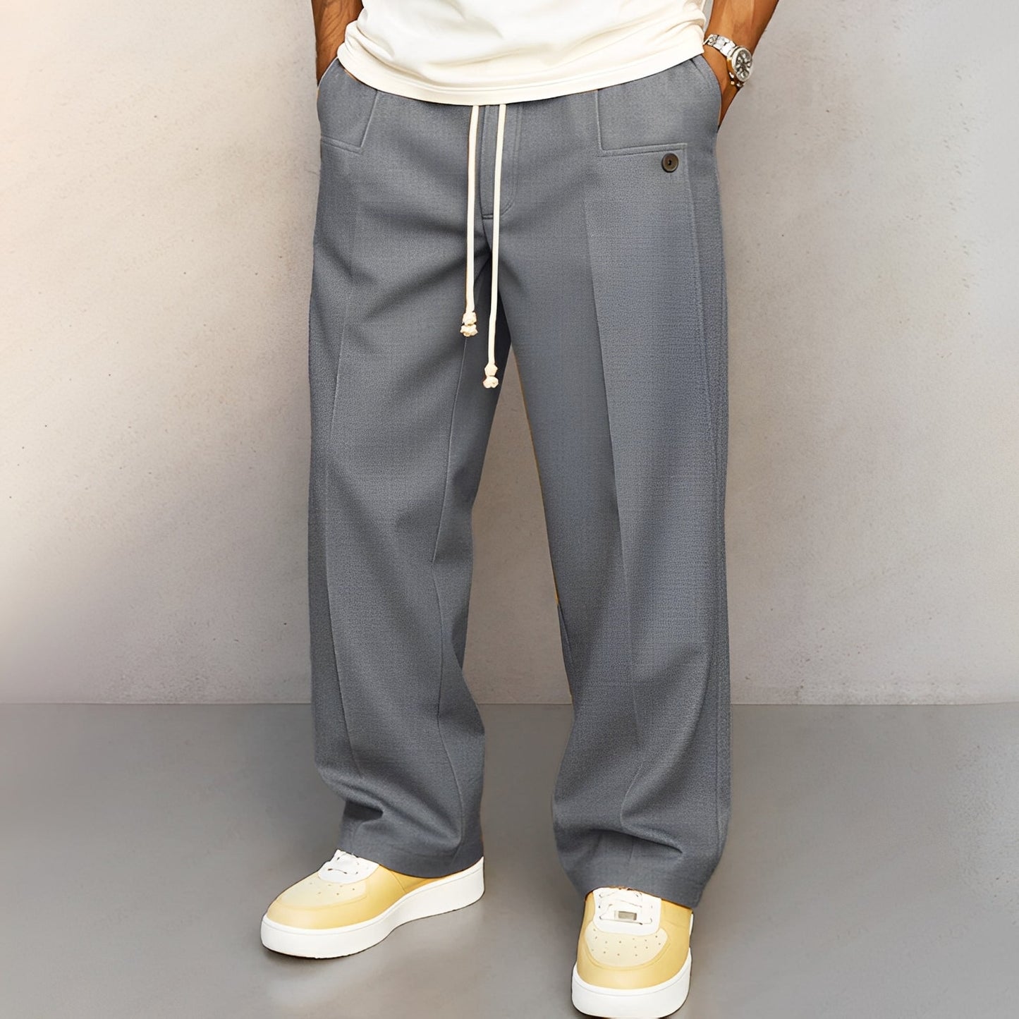 Conor - Komfortable Herrenhose mit geradem Schnitt und Kordelzug