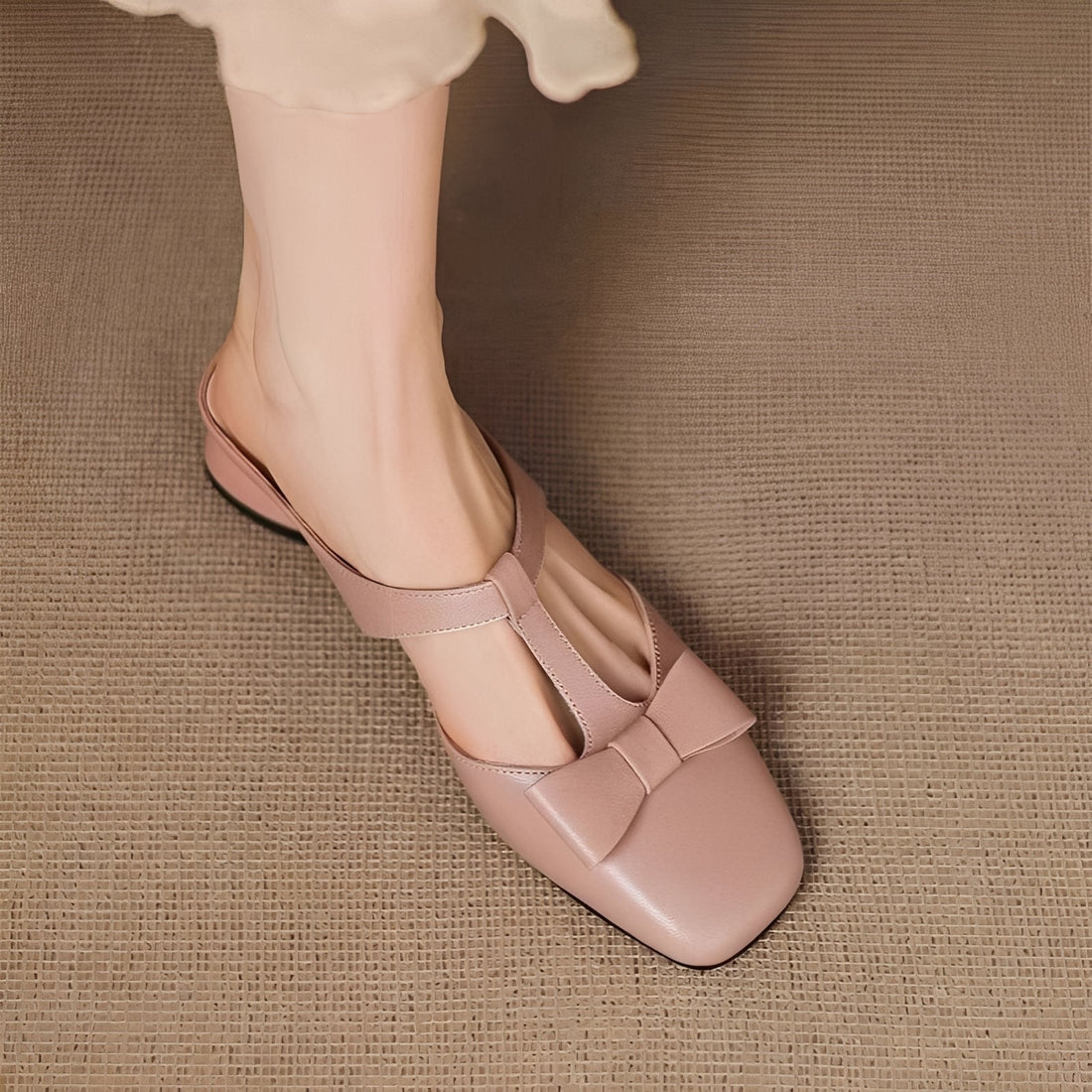 Jean - Stilvolle Mules mit Schleife