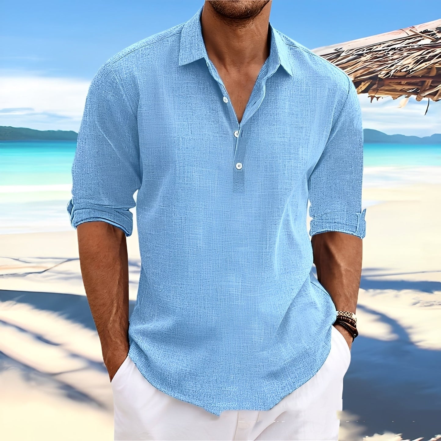 Ricky – Herren-Langarmhemd – ideal für entspannte, warme Tage