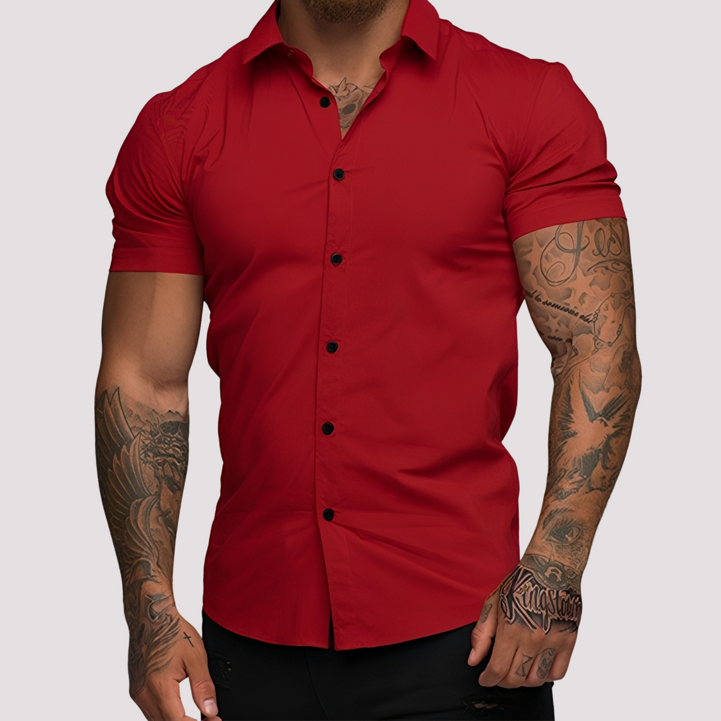 Oscar - Slim-Fit Herrenhemd mit kurzen Ärmeln