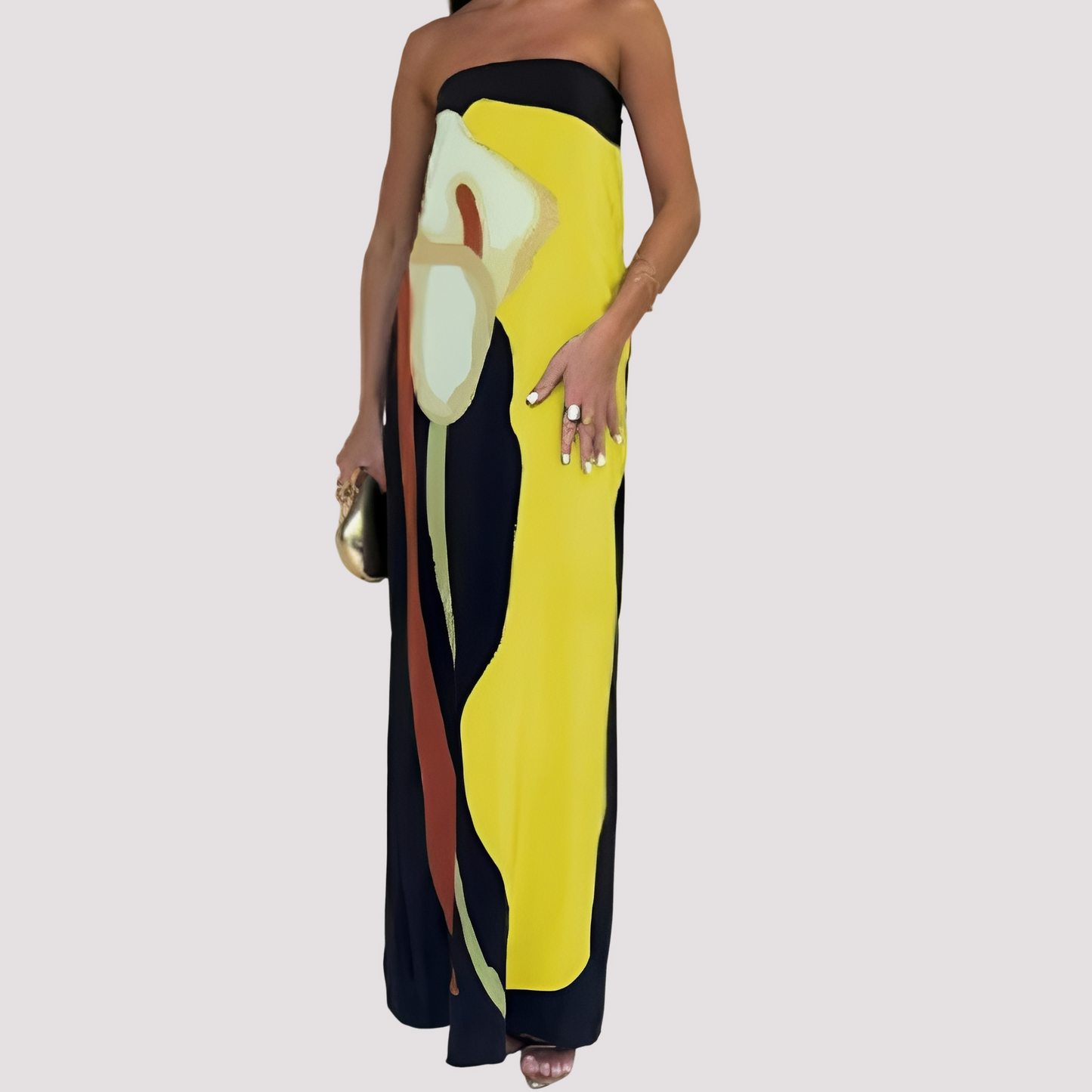 Samara - Elegantes schulterfreies langes Kleid