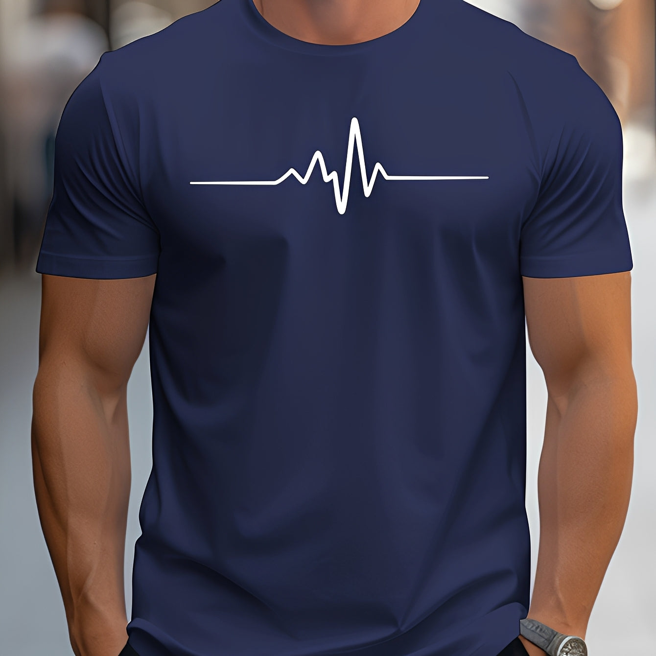 Russell - Eng anliegendes T-Shirt mit Aufdruck für Herren
