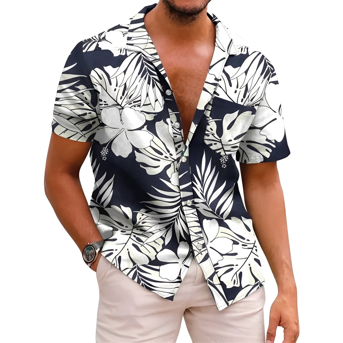 Harry - Elegantes Herrenhemd mit tropischem Design