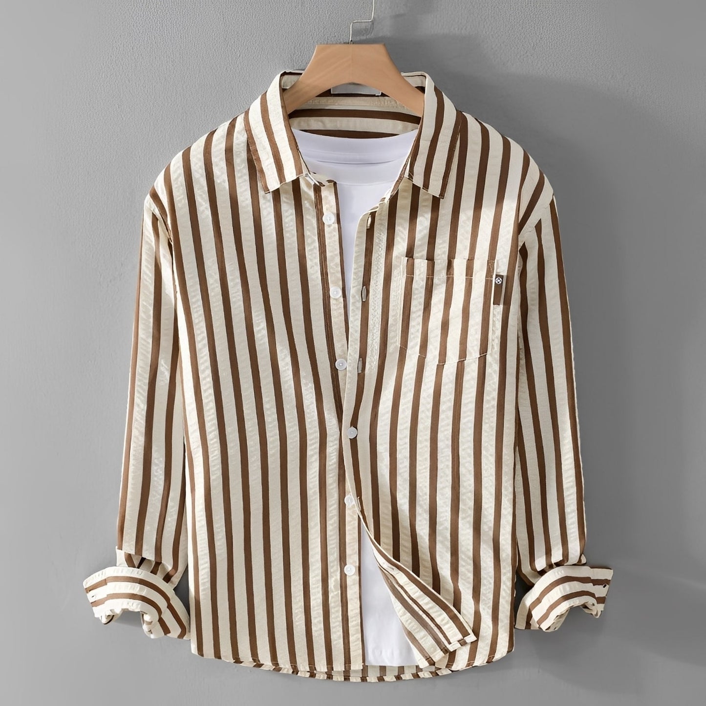 Marvin - Elegantes gestreiftes Langarmhemd