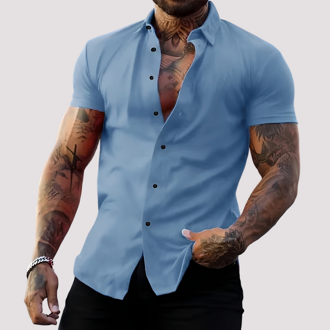 Oscar - Slim-Fit Herrenhemd mit kurzen Ärmeln
