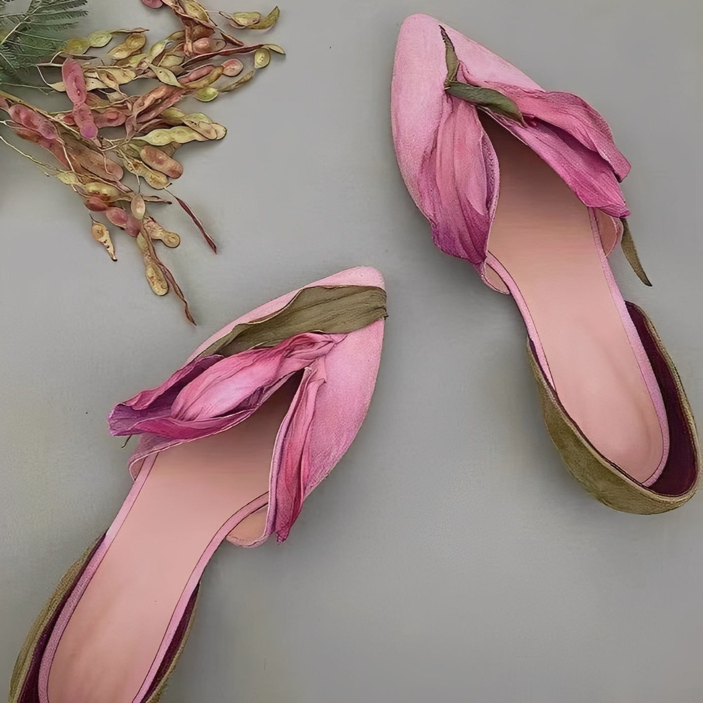 Jennifer - Elegante flache Damenschuhe mit Blumenmuster