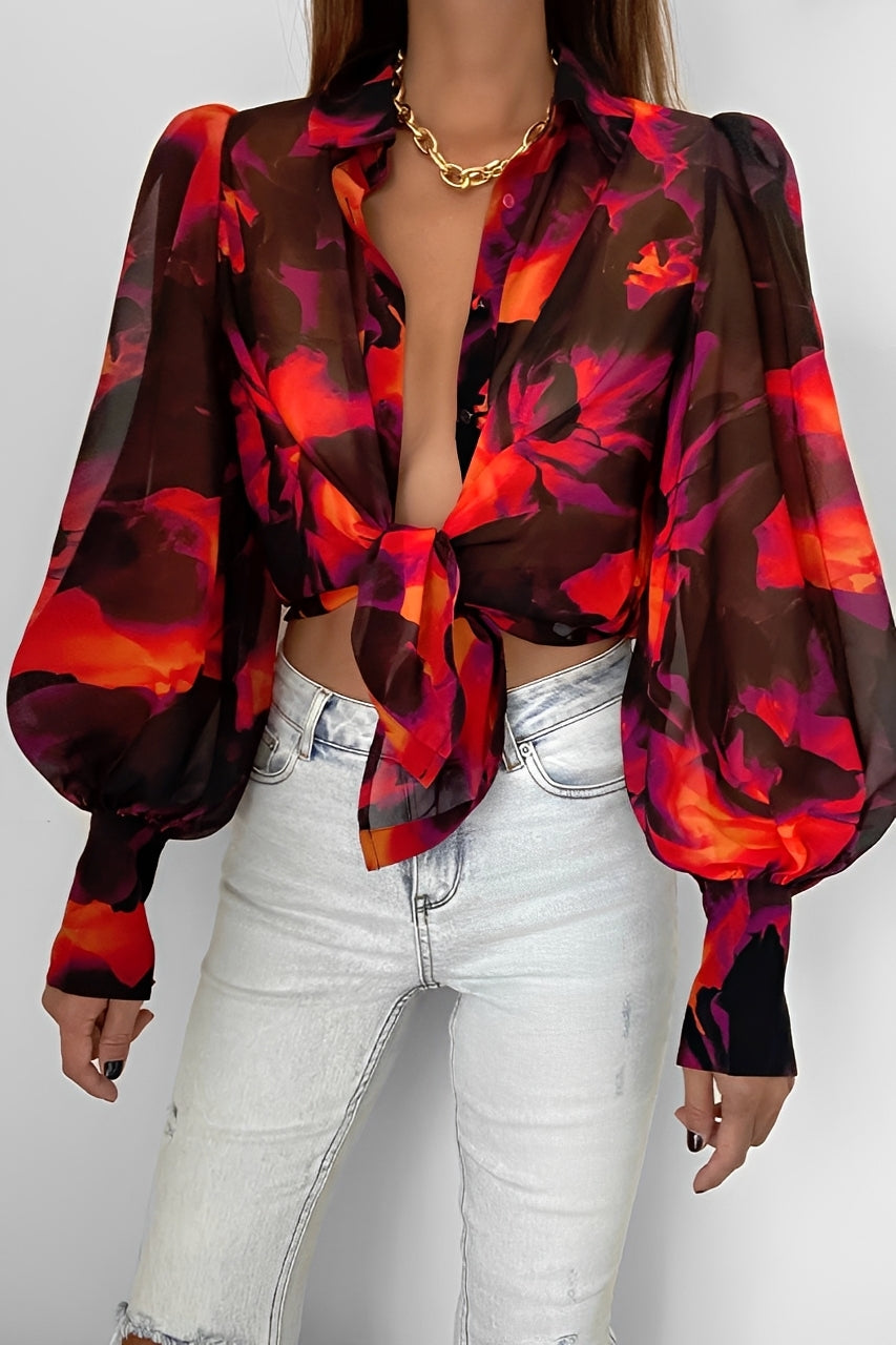 Carla - Elegante Bluse mit Laternenärmeln für Damen