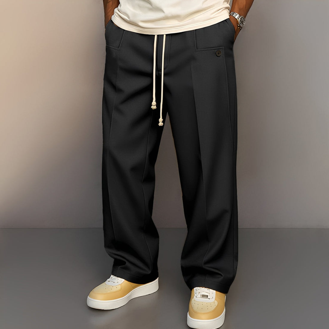 Conor - Komfortable Herrenhose mit geradem Schnitt und Kordelzug