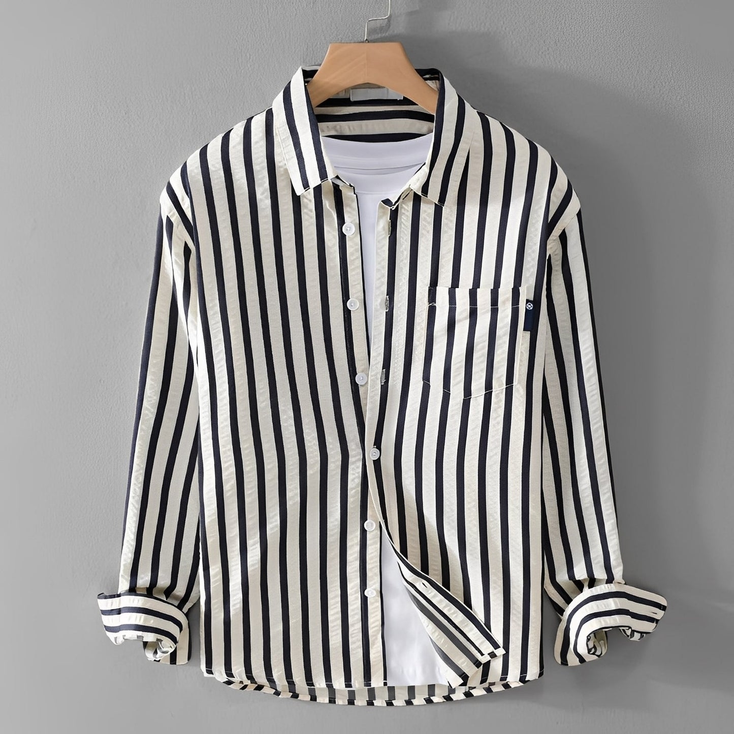Marvin - Elegantes gestreiftes Langarmhemd