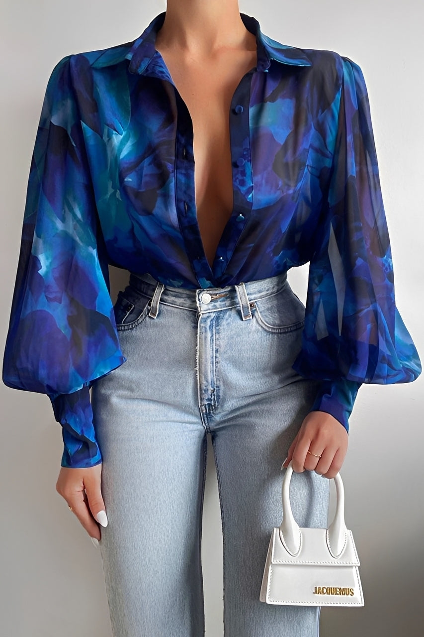 Carla - Elegante Bluse mit Laternenärmeln für Damen