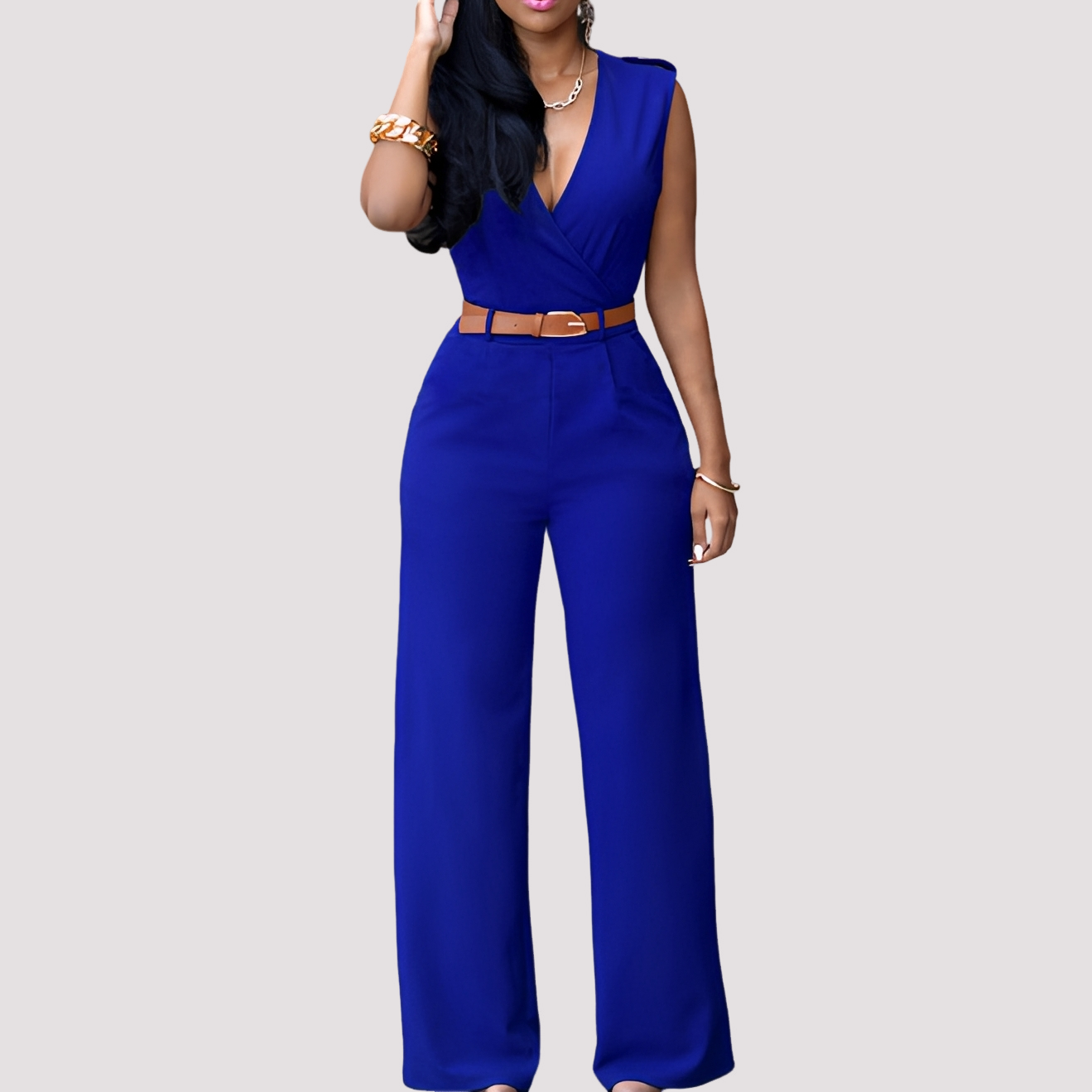 Esther - Stilvoller Damen-Jumpsuit mit Gürtel