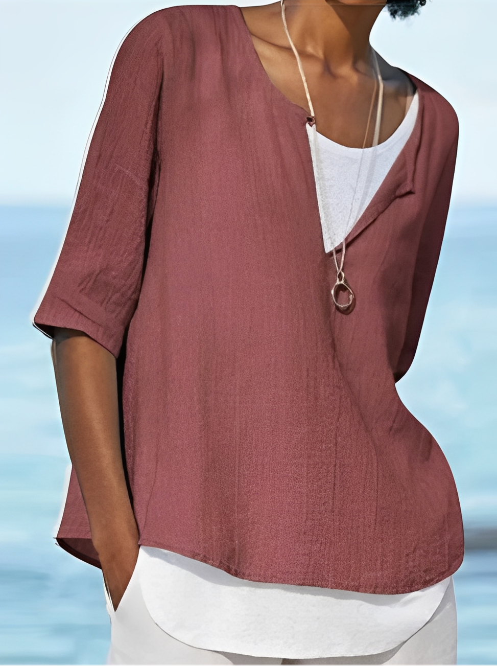 Shania - Stilvolle Damenbluse im Lagenlook