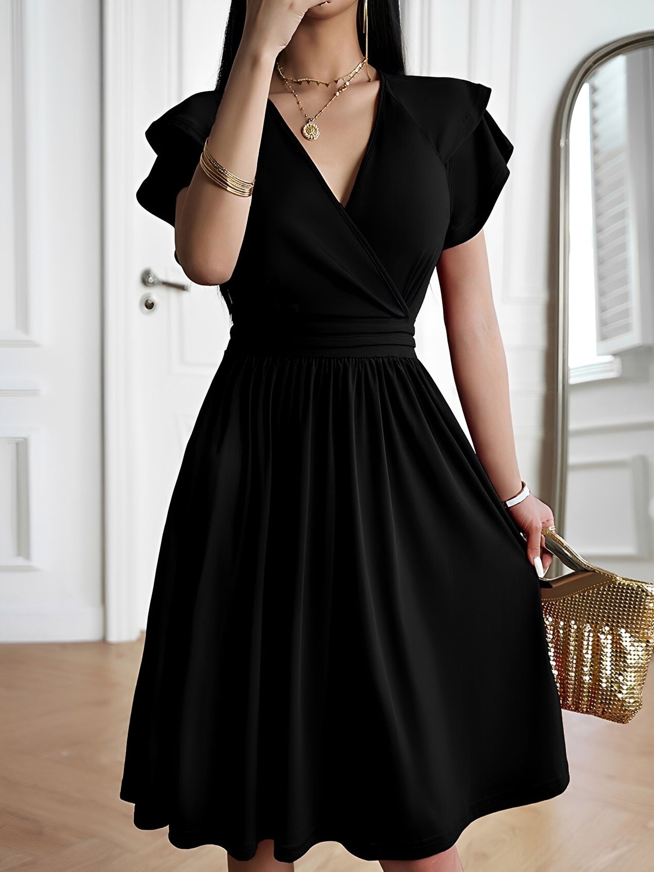 Laura - Stilvolles V-Ausschnitt-Kleid für Damen