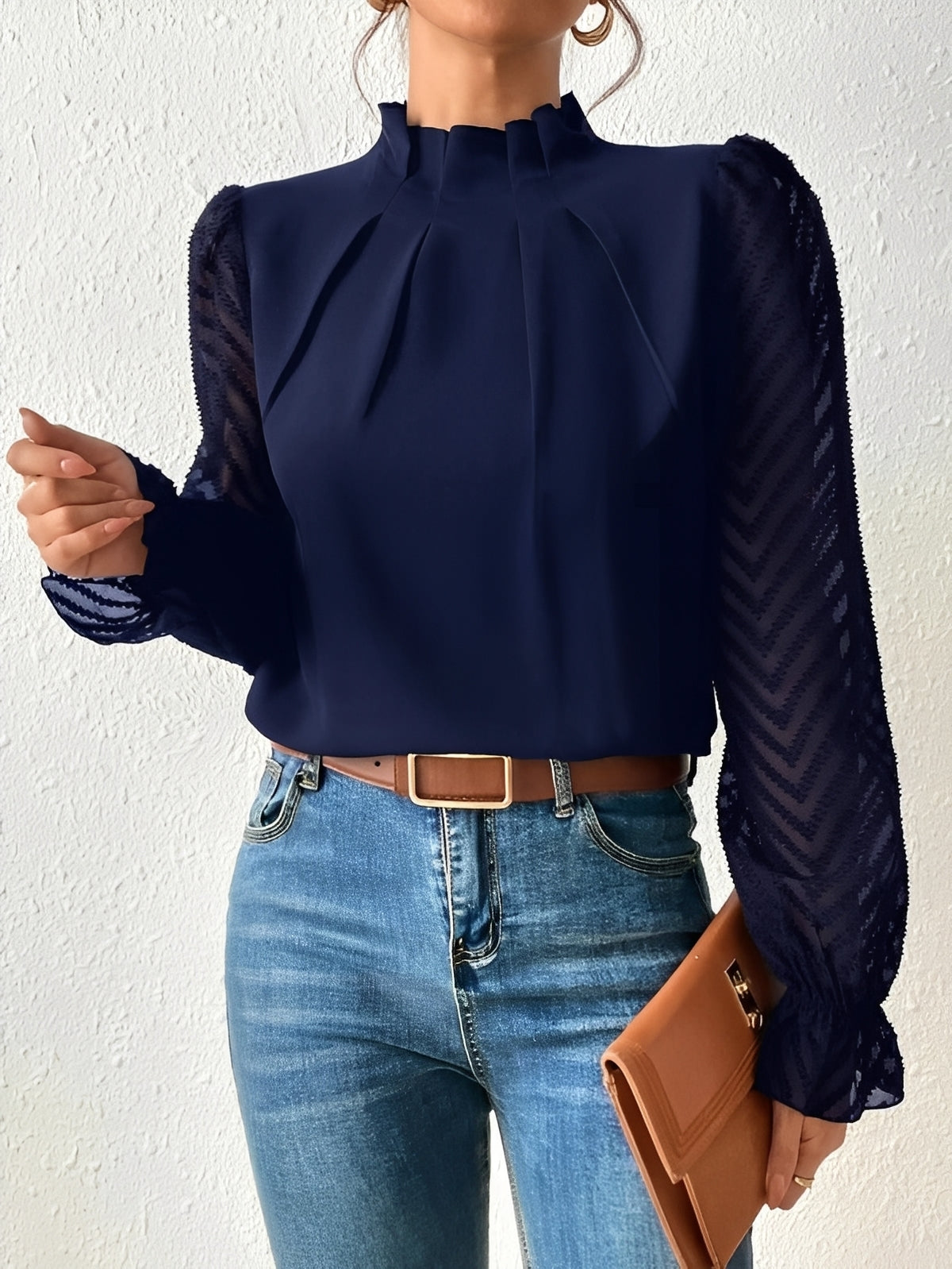 Bella - Bluse aus Chiffon mit langen Ärmeln