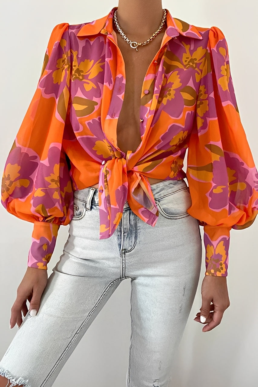 Carla - Elegante Bluse mit Laternenärmeln für Damen
