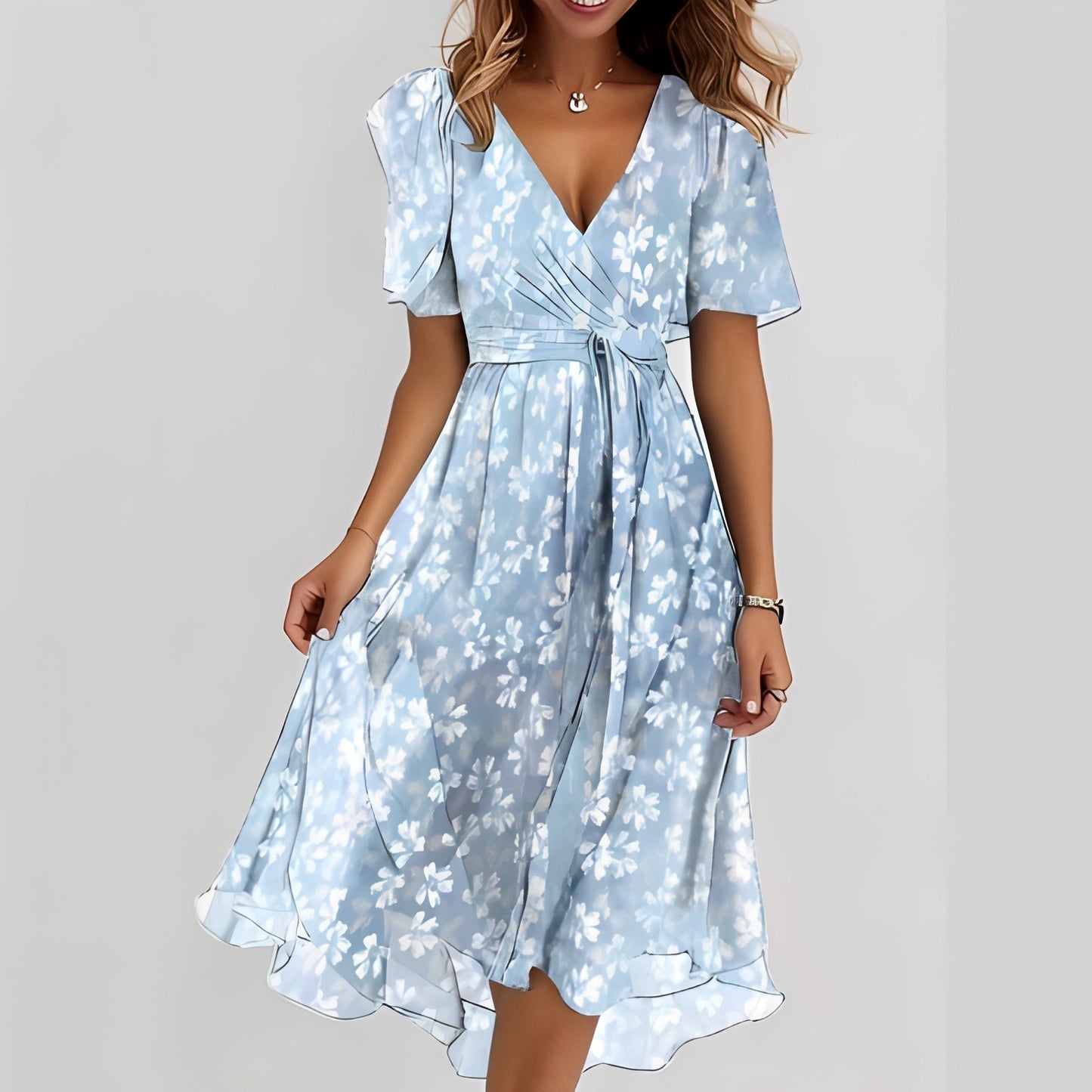 Emelia - Chiffonkleid mit Blumenmuster