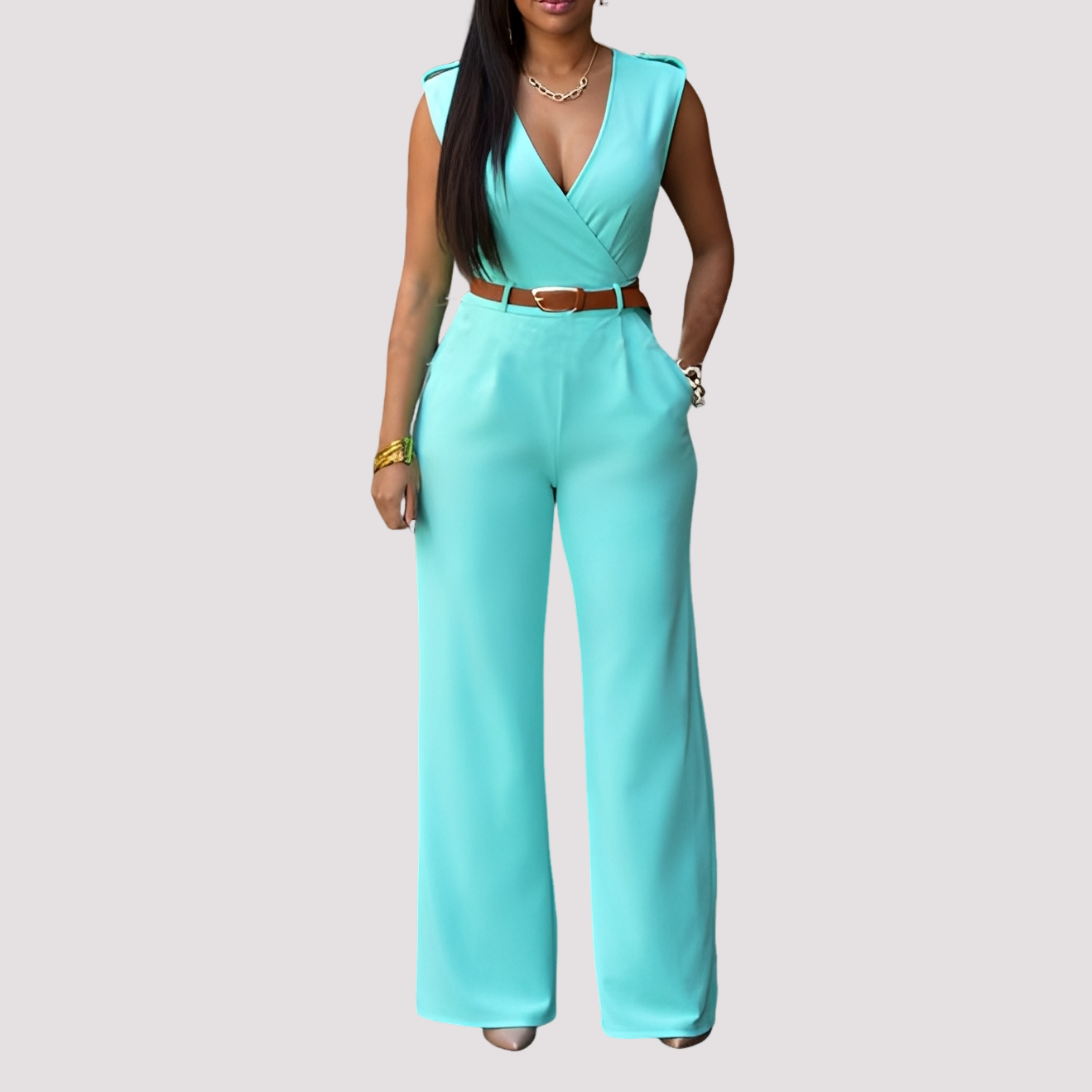 Esther - Stilvoller Damen-Jumpsuit mit Gürtel