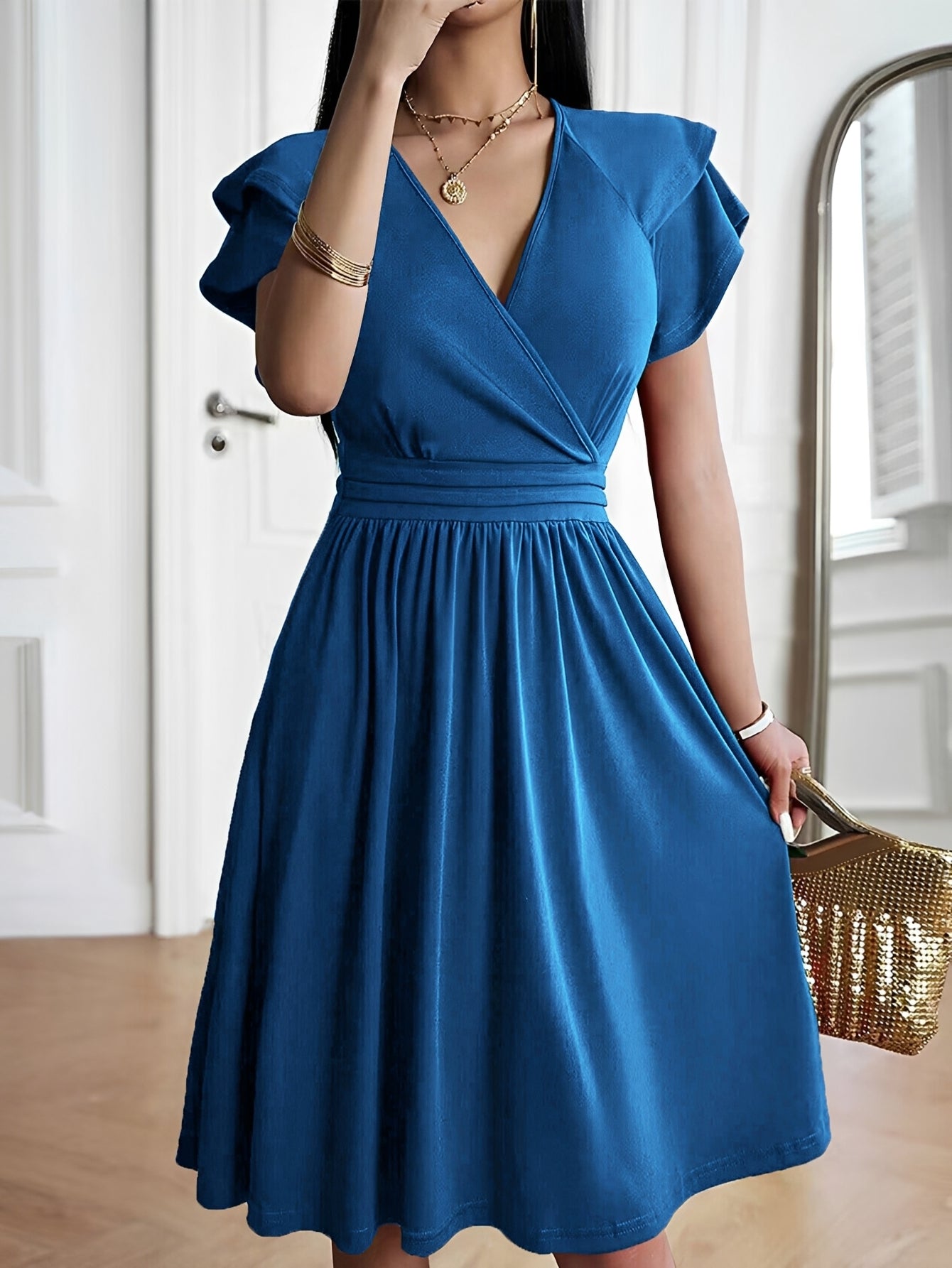 Laura - Stilvolles V-Ausschnitt-Kleid für Damen