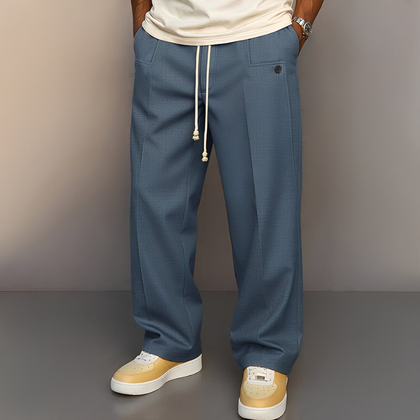 Conor - Komfortable Herrenhose mit geradem Schnitt und Kordelzug