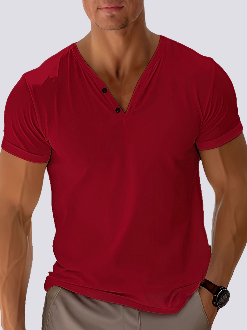 Oliver - Herren-Retro-Shirt mit V-Ausschnitt
