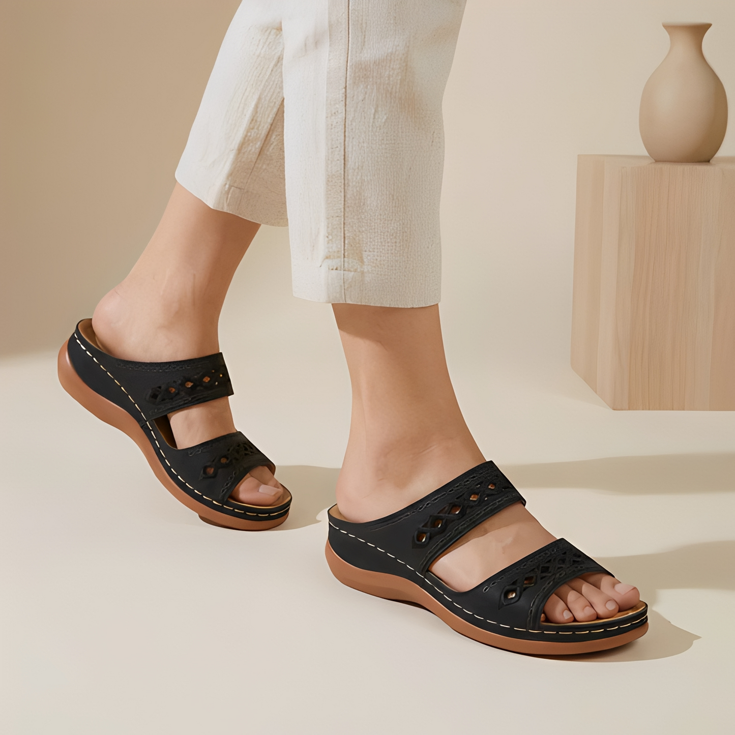 Aryan - Komfortable Damen-Sommersandalen mit Riemen
