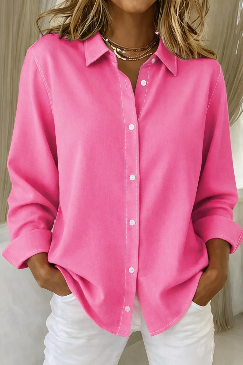 Sophie - Elegante Damenbluse mit Knopfleiste