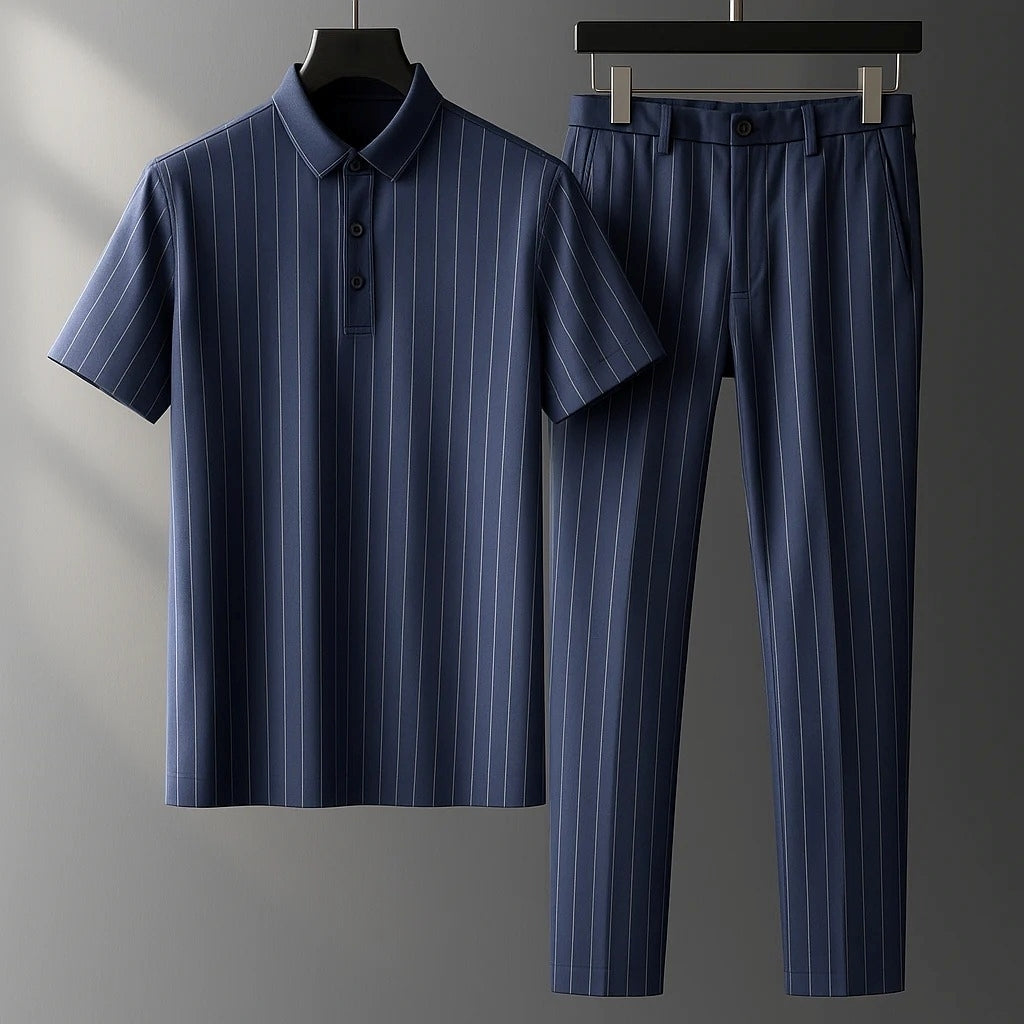 Donny - Bequemes gestreiftes Polo-Set