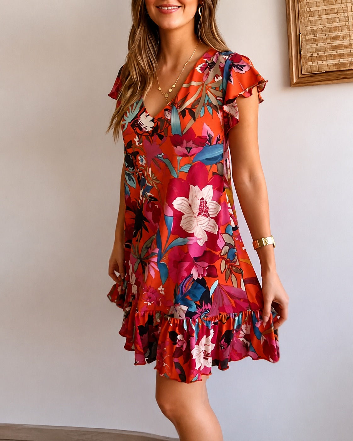 Katelyn - Elegantes Kleid mit Blumendetails
