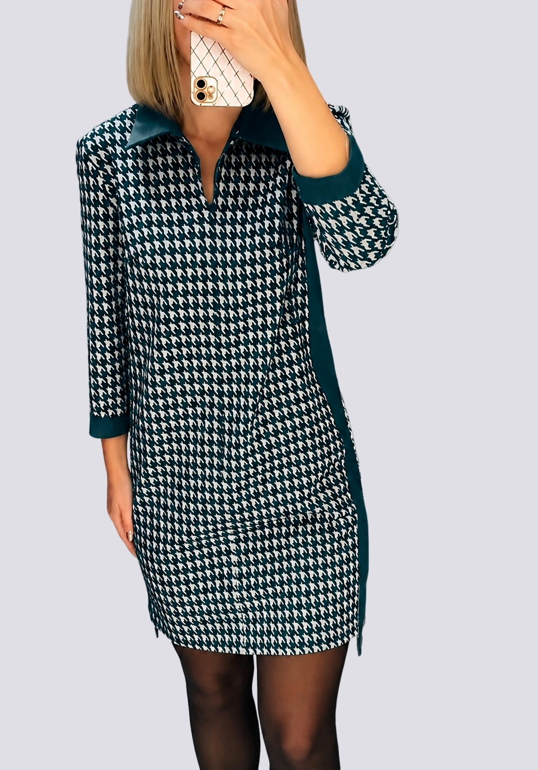 Saskia - Stilvolles kurzes Kleid mit Kragen