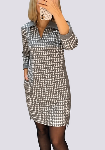 Saskia - Stilvolles kurzes Kleid mit Kragen