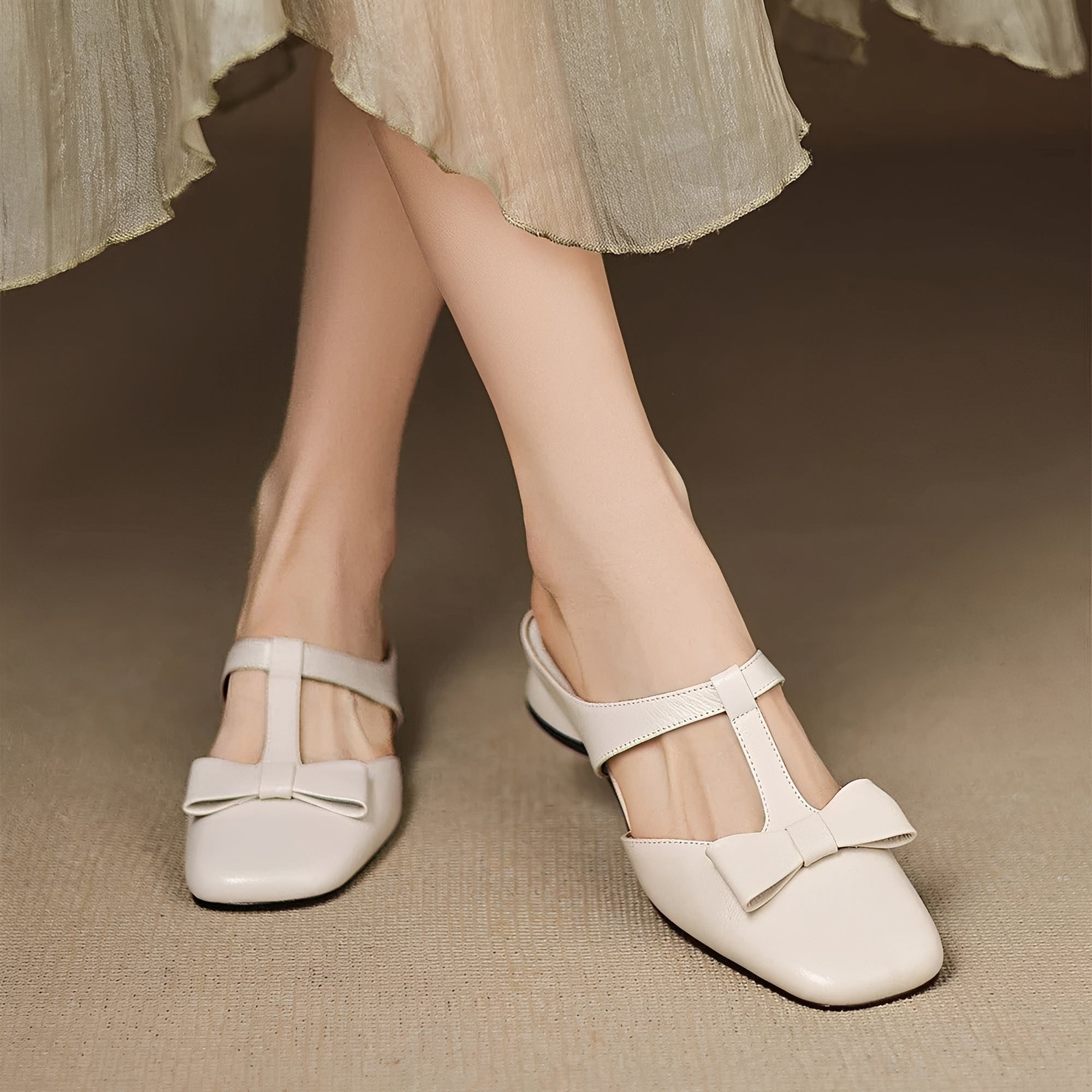 Jean - Stilvolle Mules mit Schleife