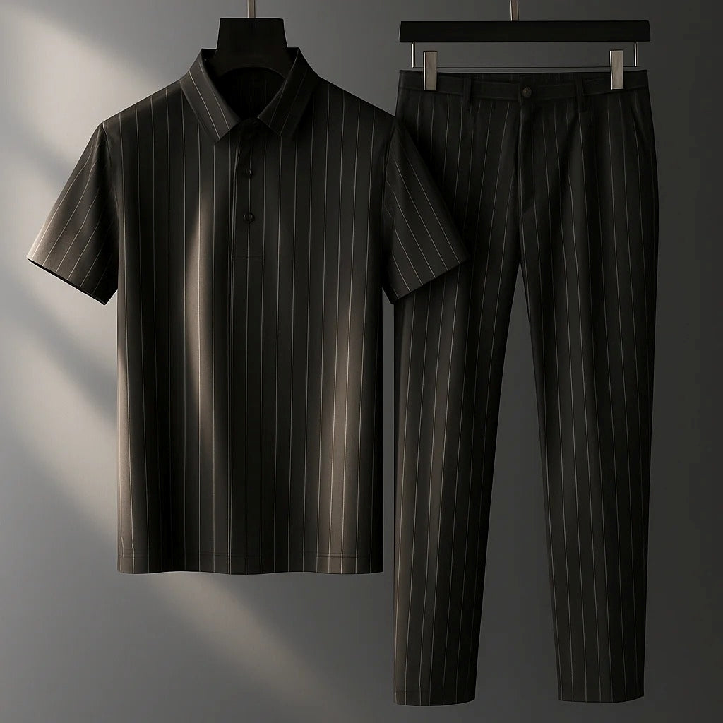 Donny - Bequemes gestreiftes Polo-Set