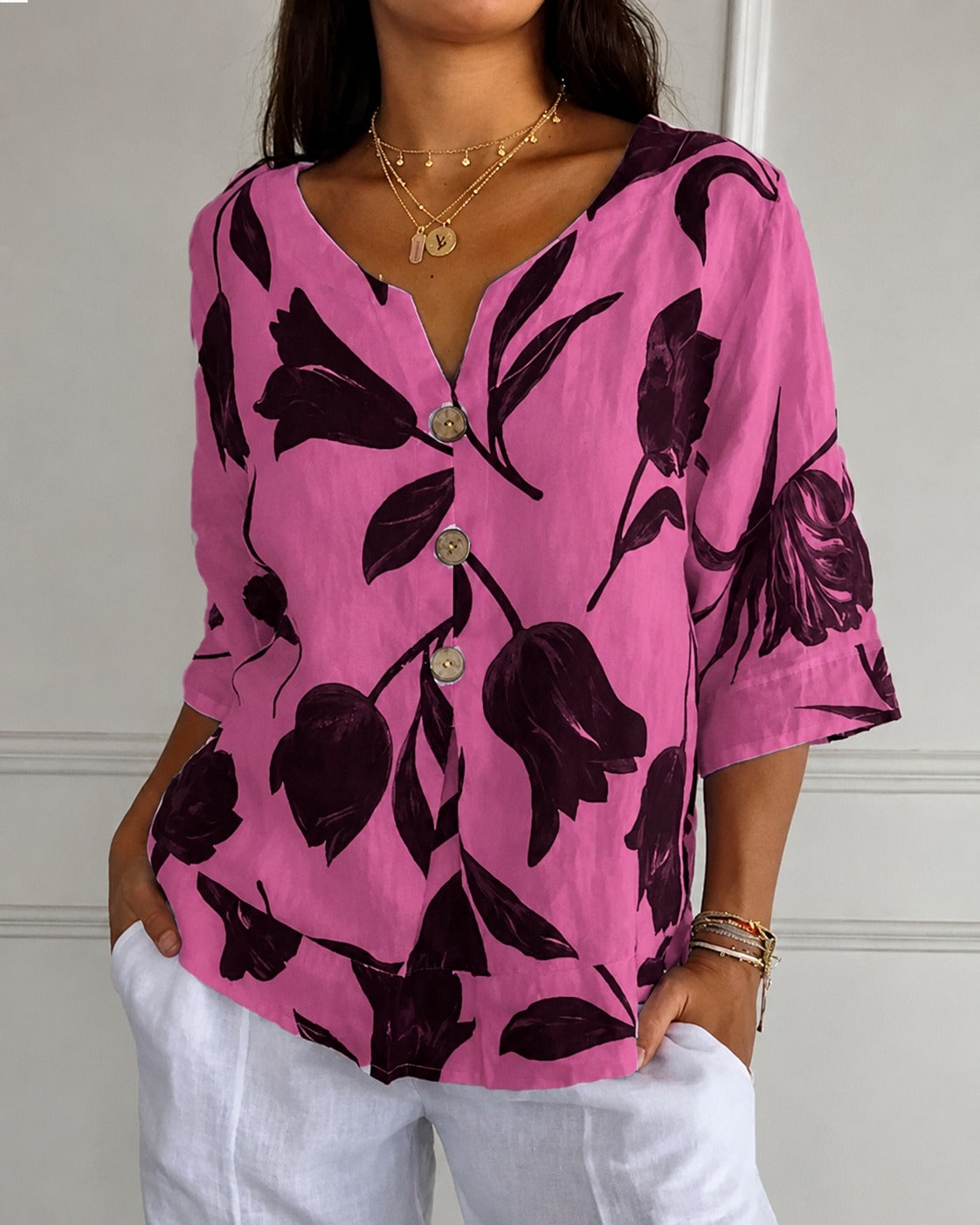 Chiara - Schicke Bluse mit Blumenschleife