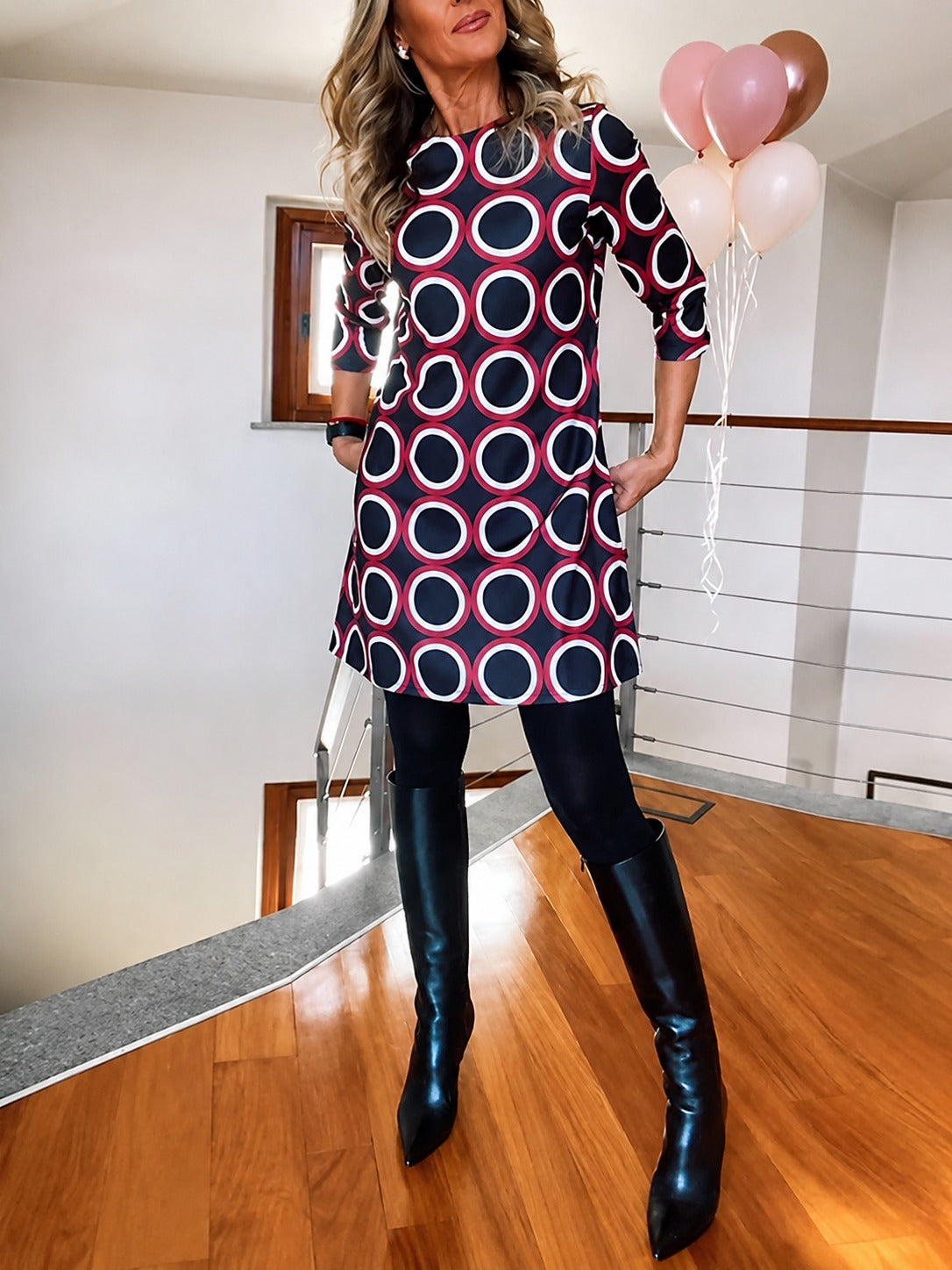 Daniela - Schickes Kleid mit halblangen Ärmeln