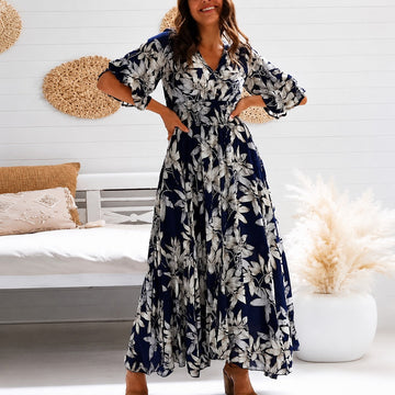 Michaela - Elegantes, Legeres Blumenkleid in Midilänge