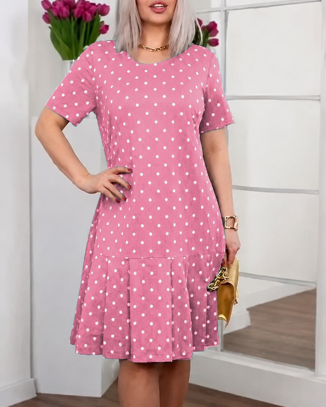 Amira - Weites Kleid mit Punkten