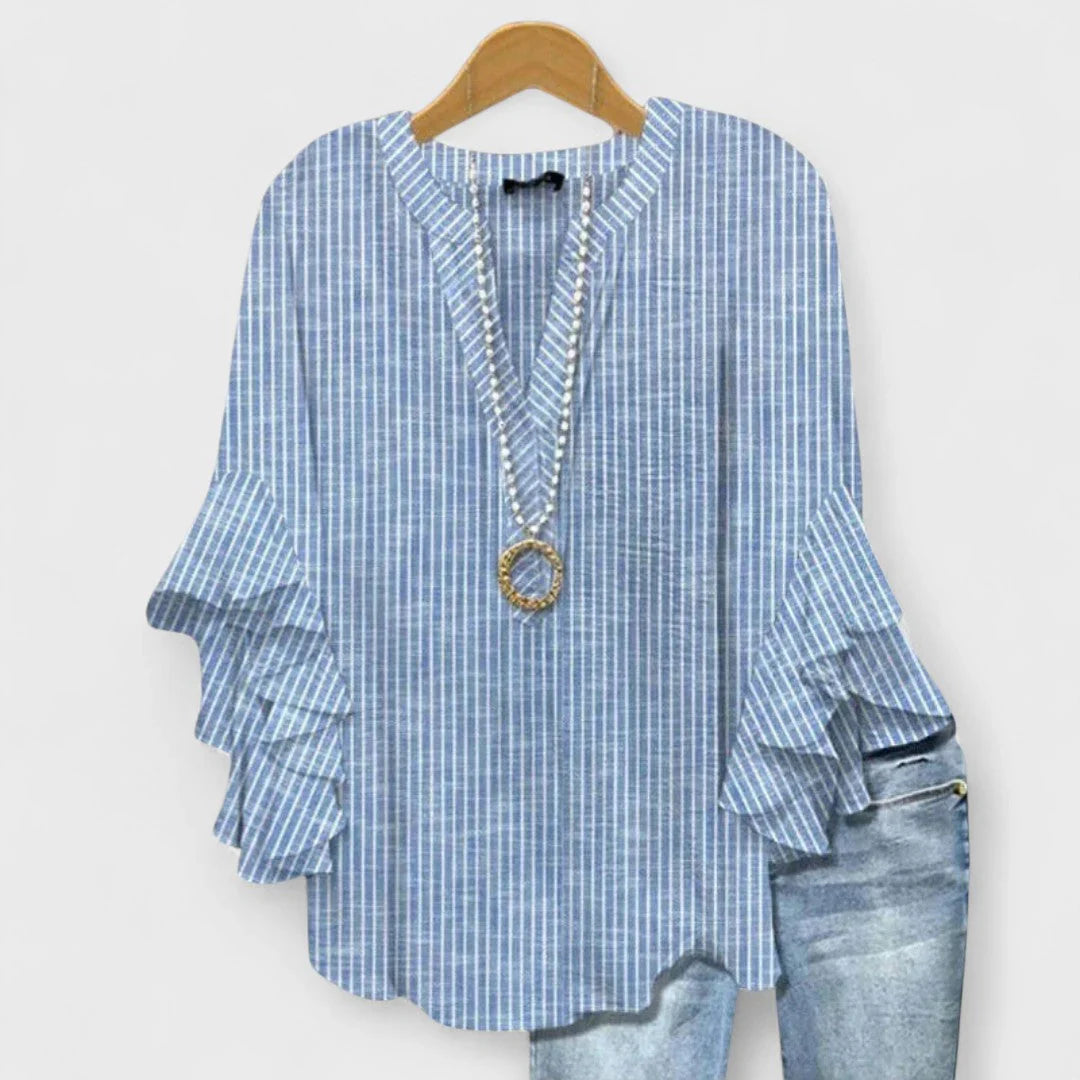 Kay- Stilvolle Damenbluse mit blumigem Muster