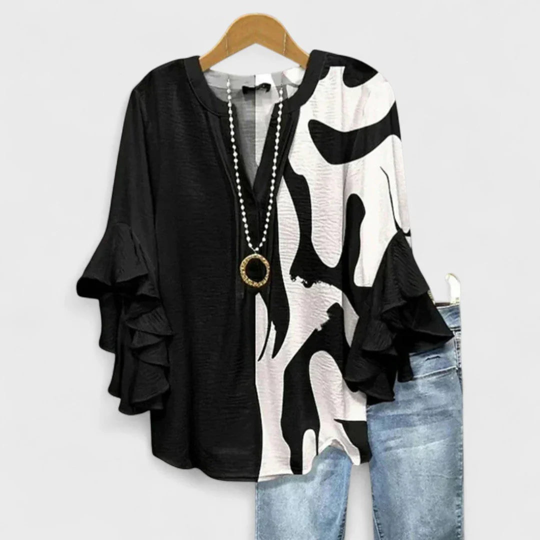 Kay- Stilvolle Damenbluse mit blumigem Muster