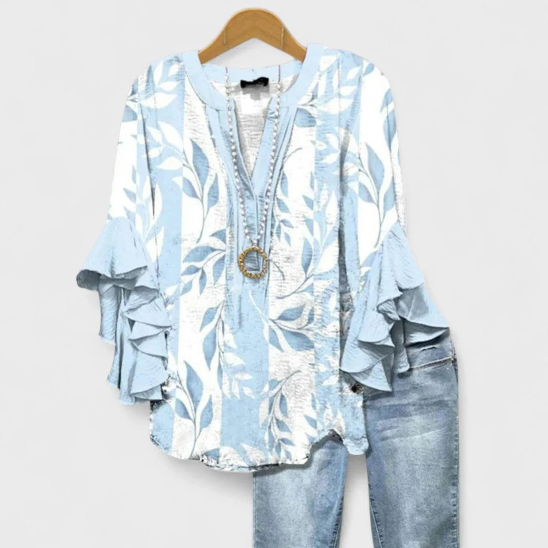 Kay- Stilvolle Damenbluse mit blumigem Muster