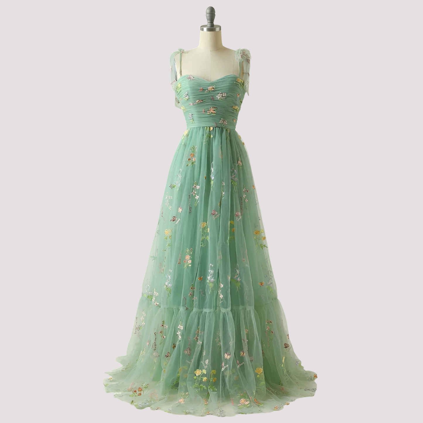 Livia - Elegantes Abendkleid mit Blumenstickerei