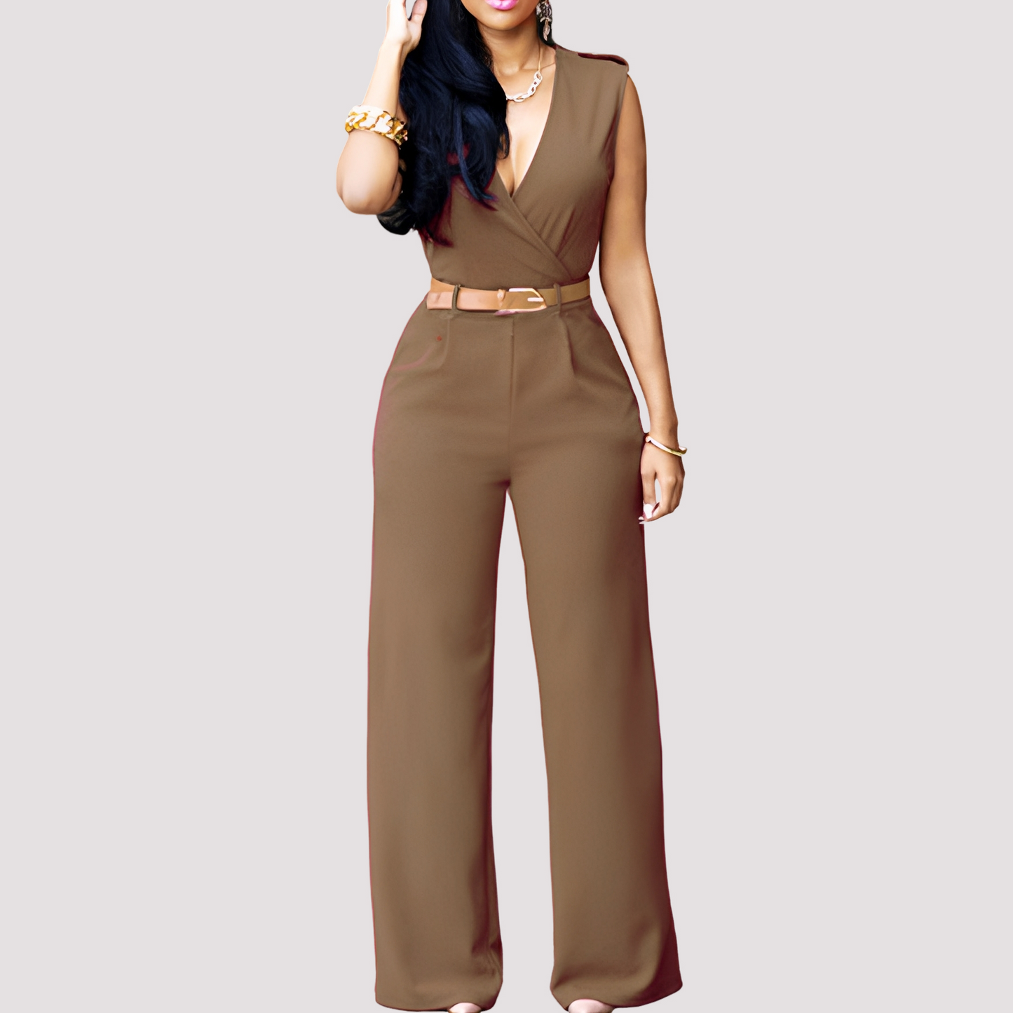 Esther - Stilvoller Damen-Jumpsuit mit Gürtel