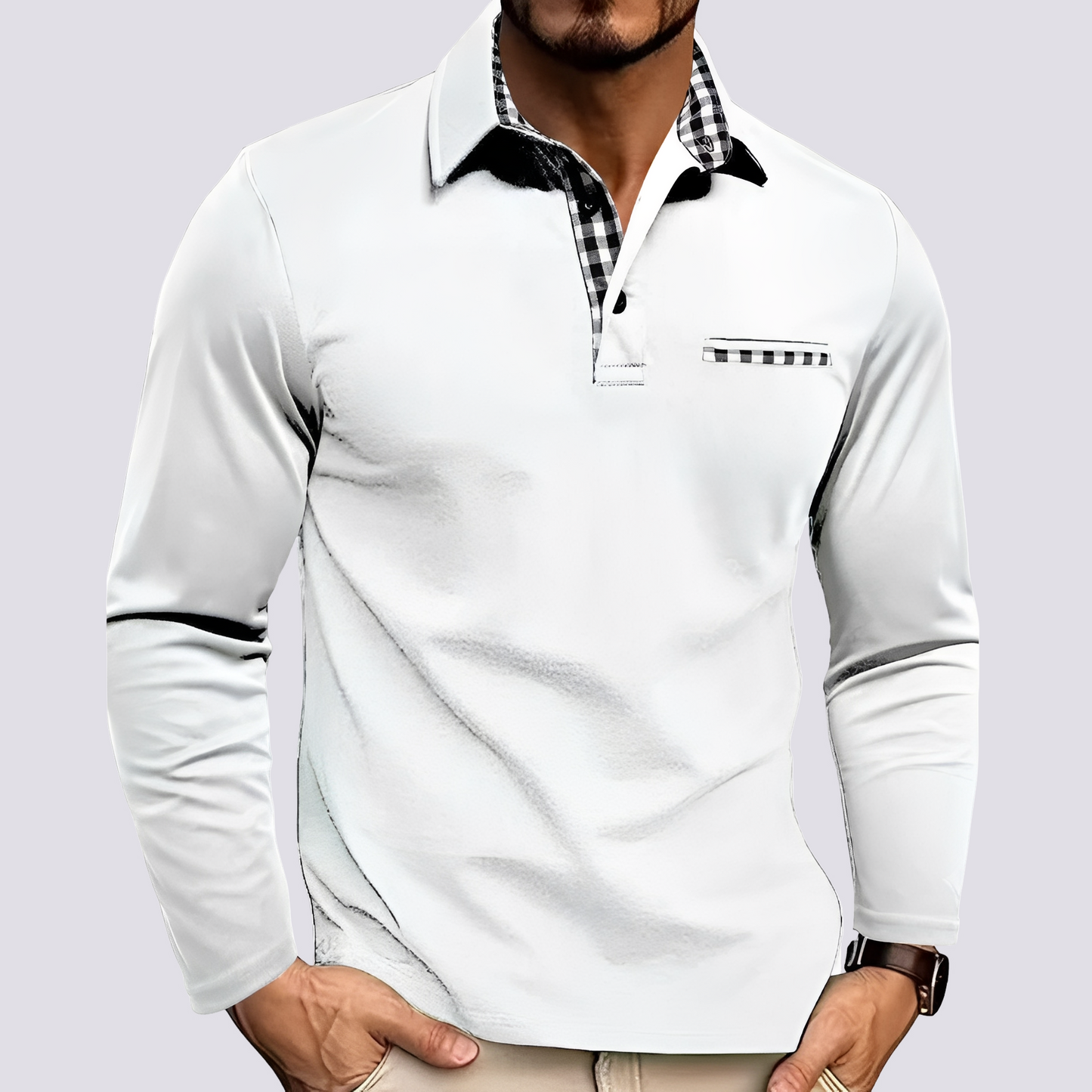 Mark – Poloshirt für Männer – Legeres Langarmshirt