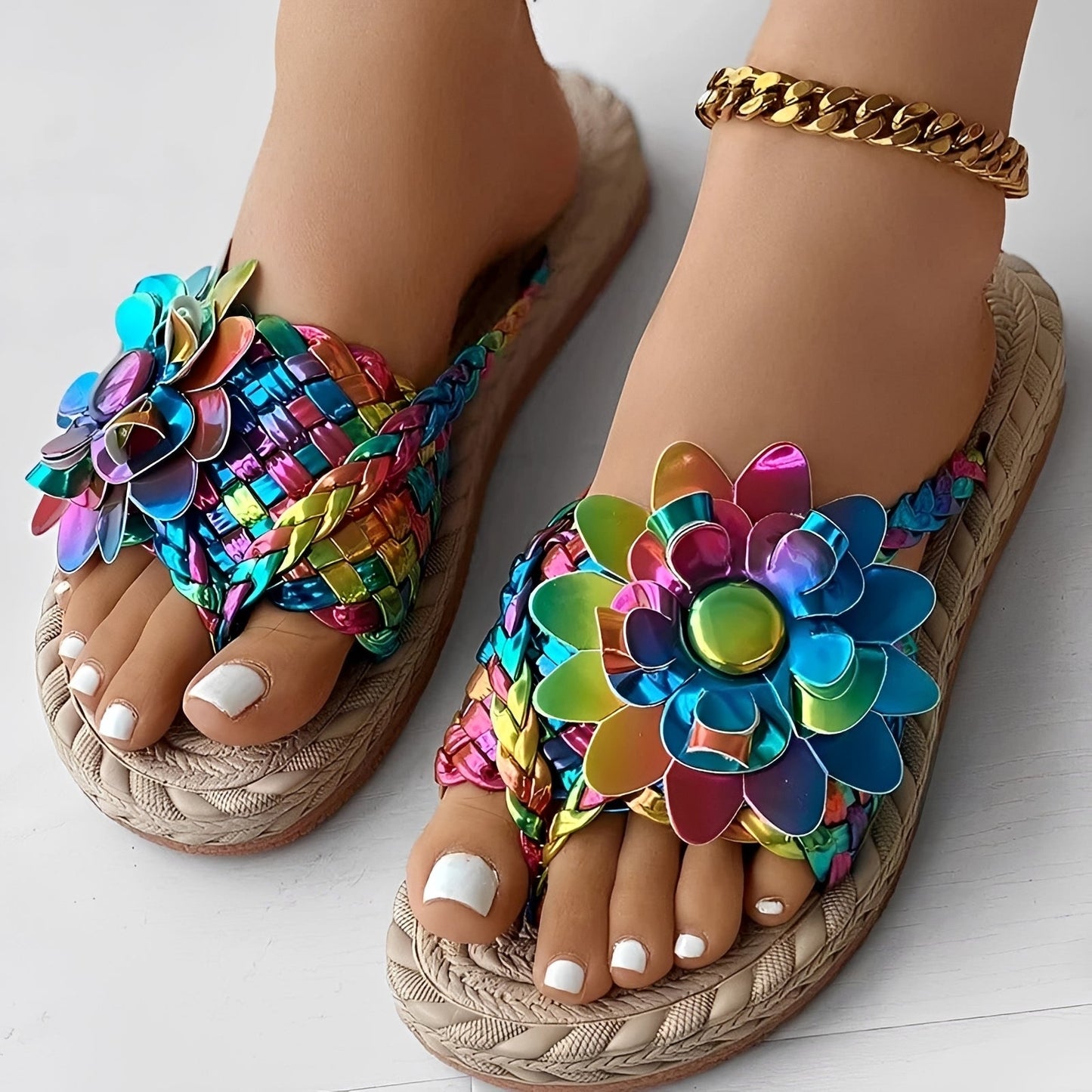 Saira - Komfortable Geflochtene Flip-Flops
